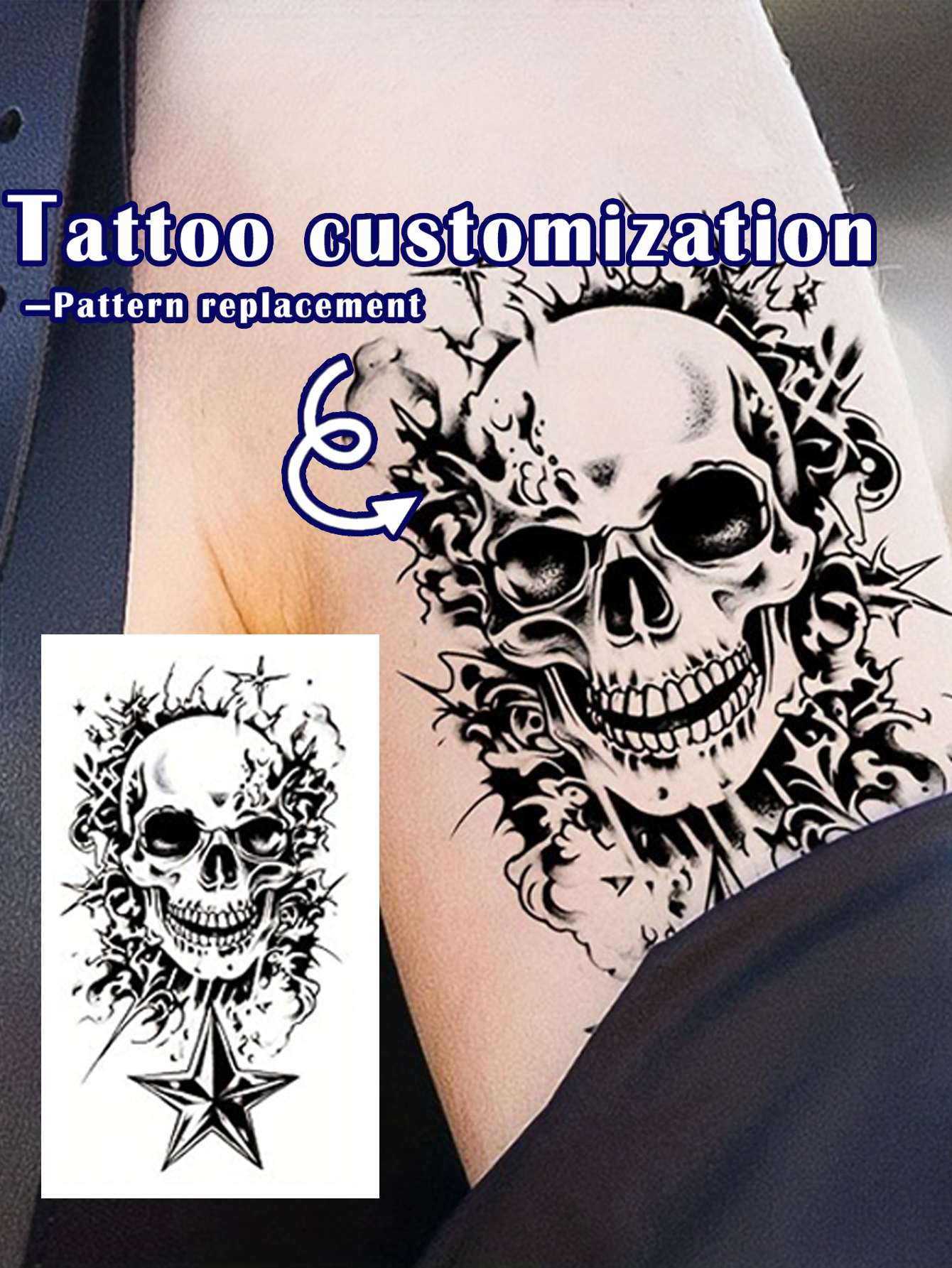 Dark Style Mixed temporary Tattoo